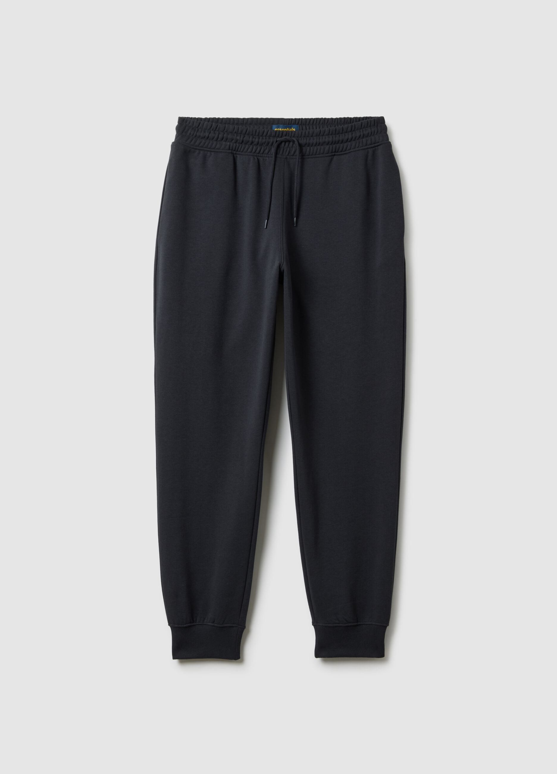 Black Regular Fit Cotton Blend Joggers