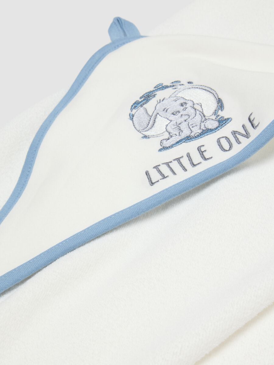 Accappatoio bianco in misto cotone organico con stampa Dumbo_2