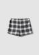 Black checked stretch viscose skort_1