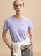 Purple short-sleeved cotton blend T-shirt regular fit_0