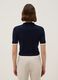 Blue regular fit viscose blend polo_2