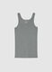 Grey pure cotton regular fit tank top_4