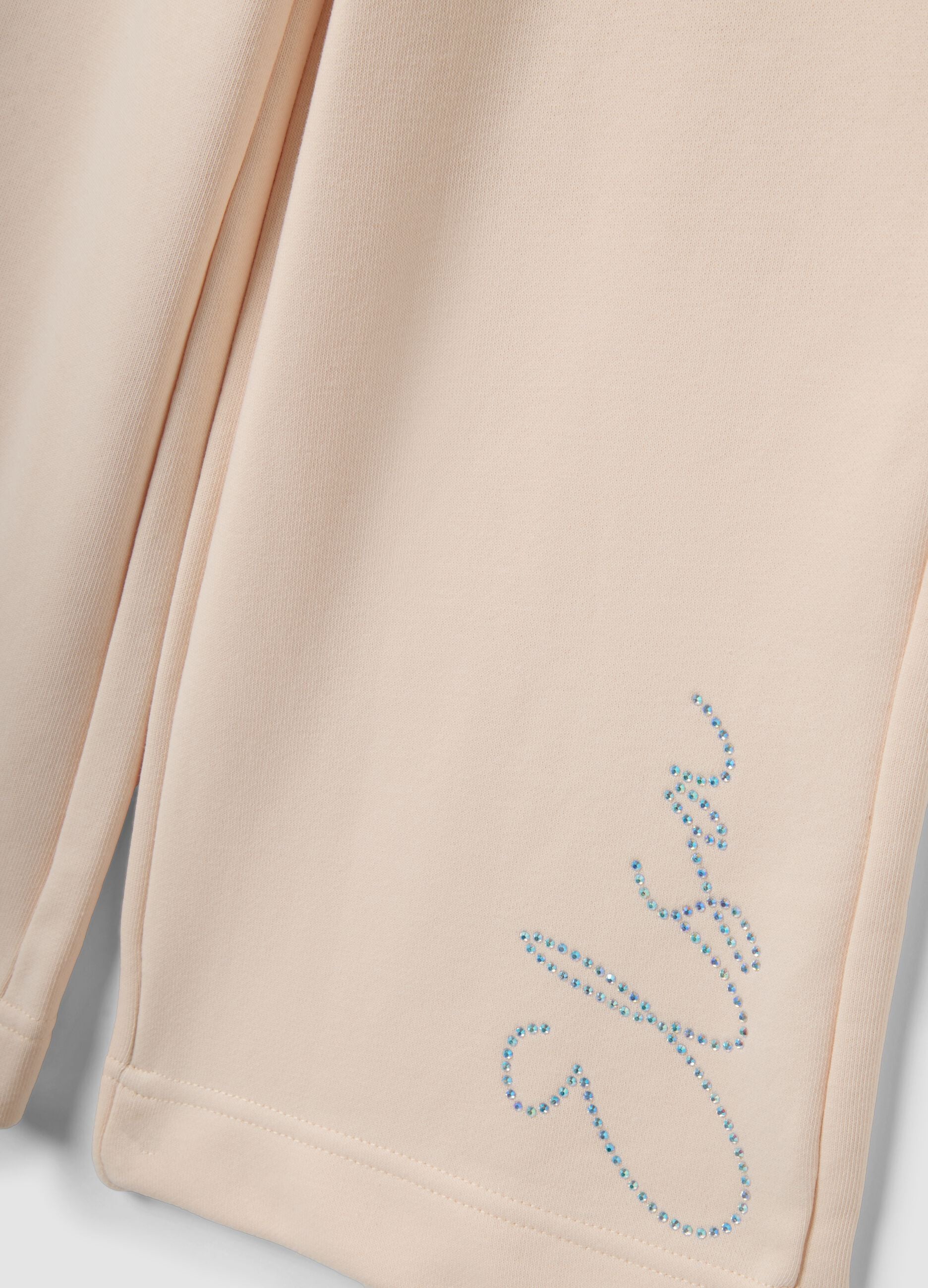 Beige cotton-blend jogging set