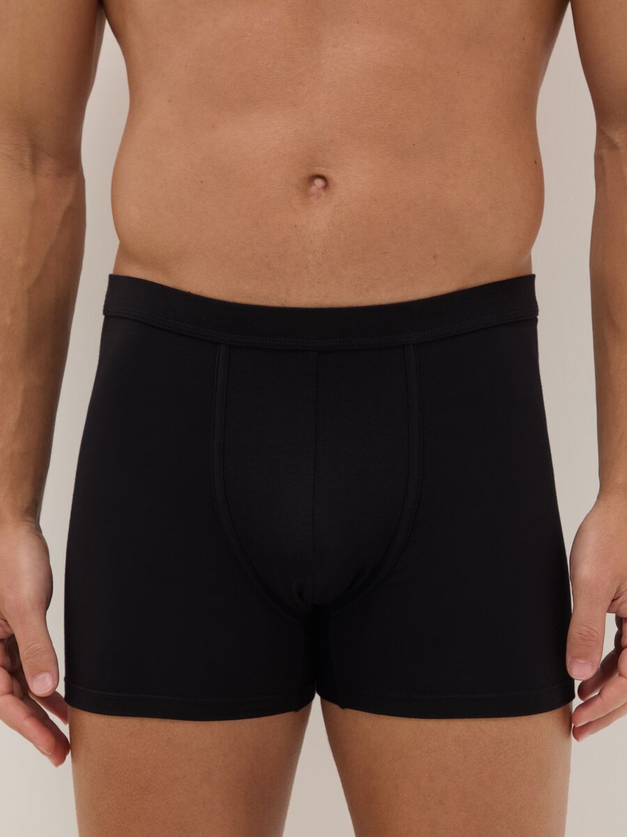 Bipack boxer midi neri in cotone Supima elasticizzato regular fit_1