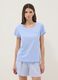 Sky blue regular fit short pyjamas in pure cotton_1