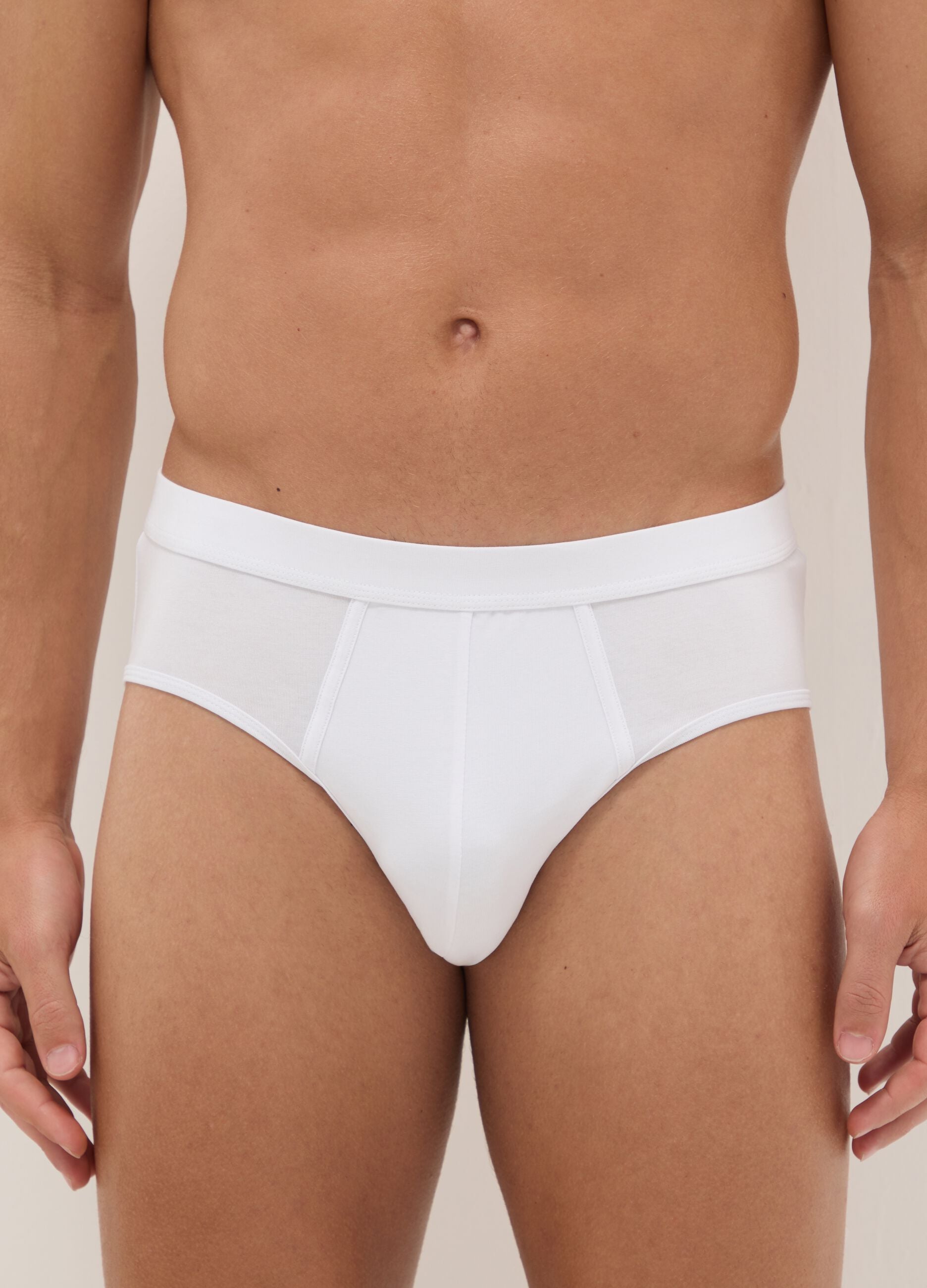 Regular fit white briefs twin pack in stretch cotton