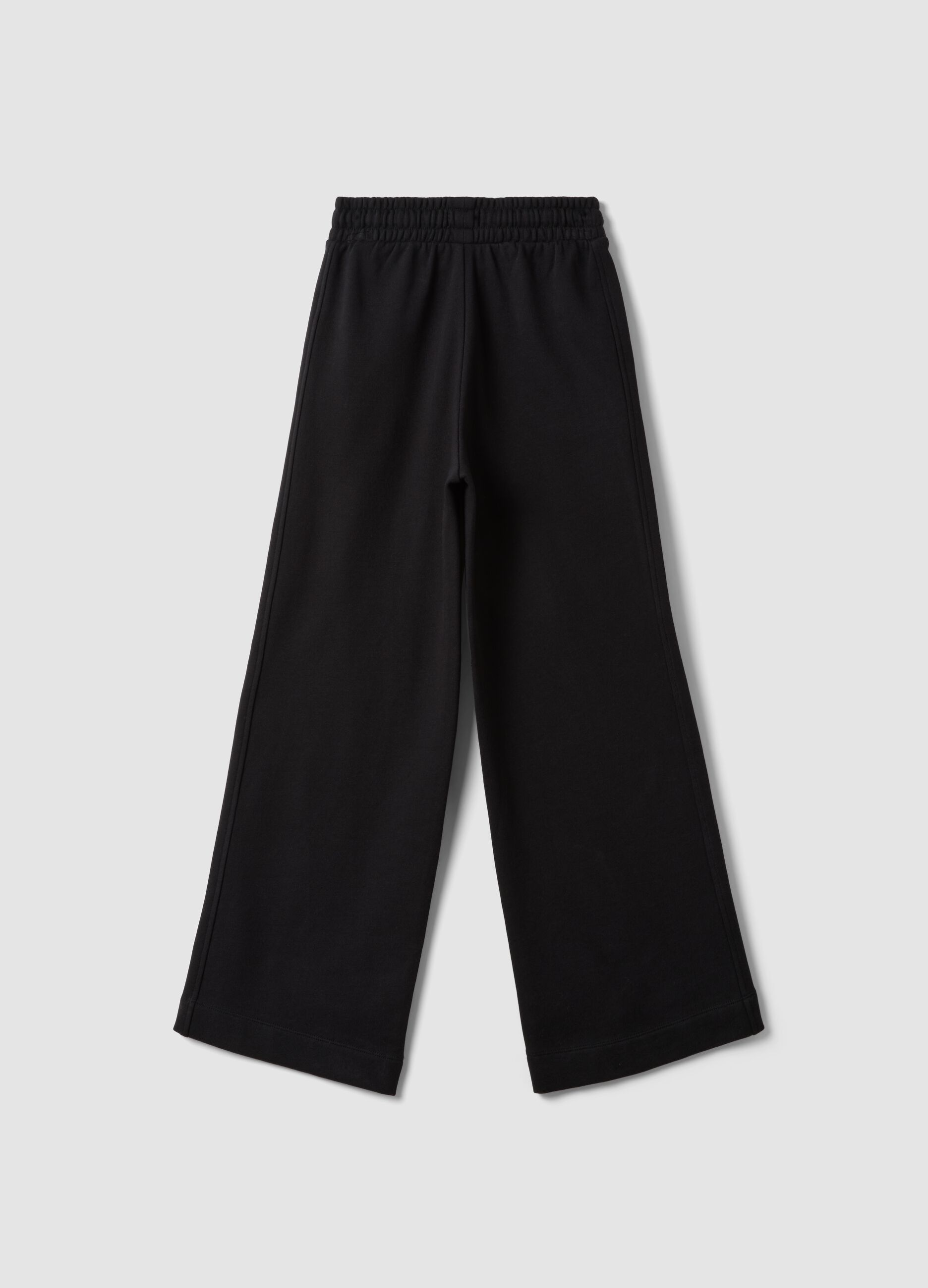 Black organic cotton culotte trousers for girls