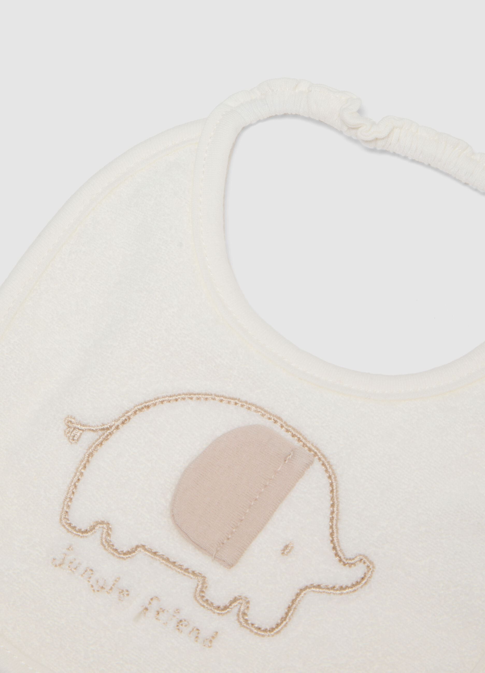 Twin pack of multicolour pure cotton bibs for newborns with embroidery