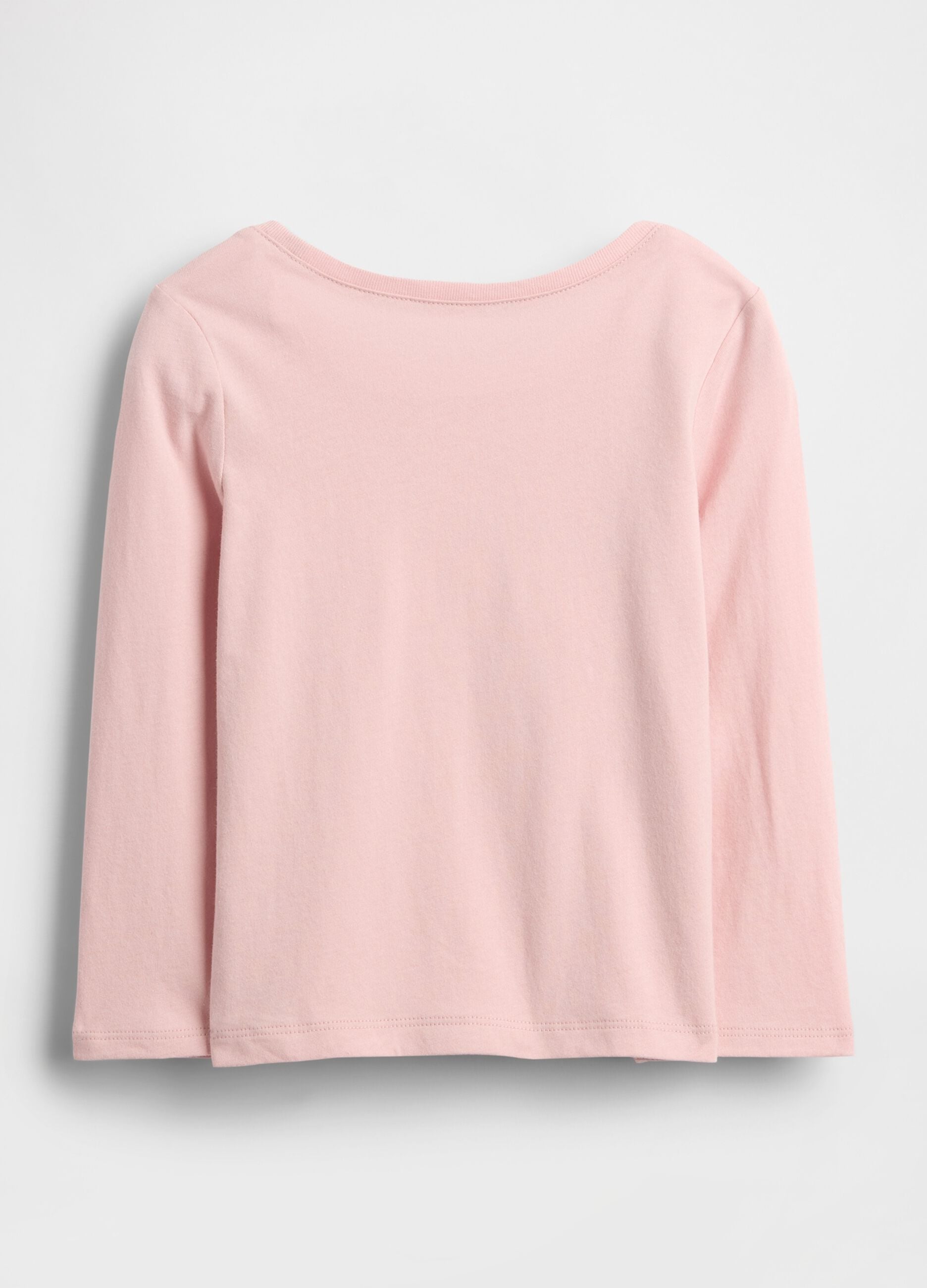 Pink Long Sleeve Cotton T-Shirt