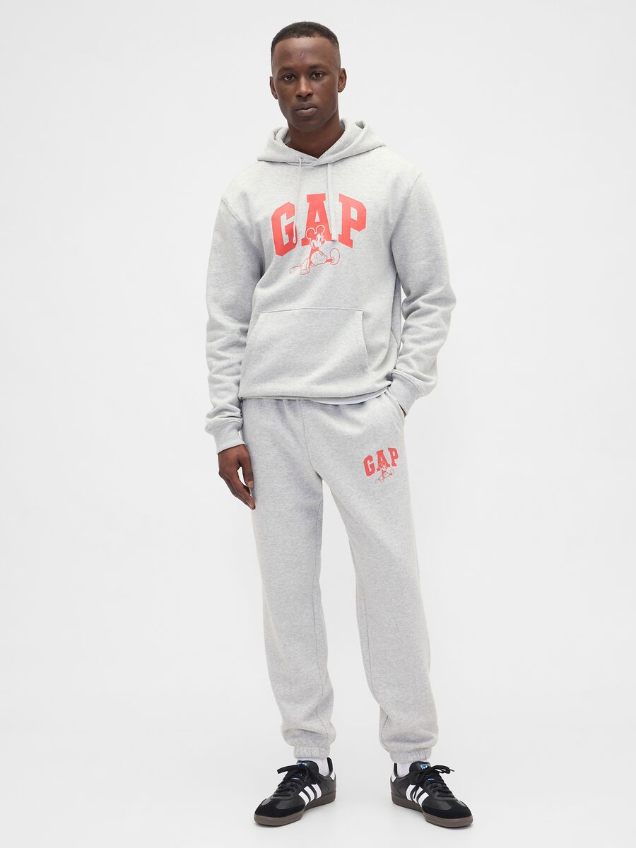 Grey Jogger Trousers in Mixed Fabric_0