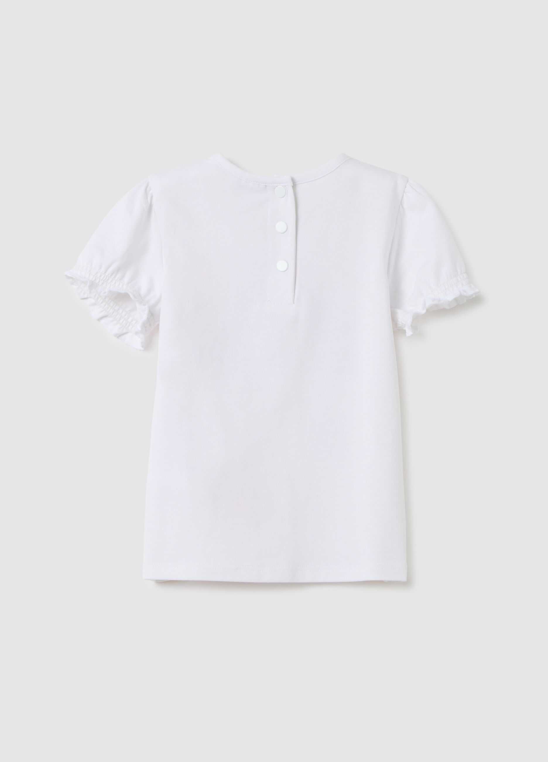 White Cotton Regular Fit Kids' T-shirt