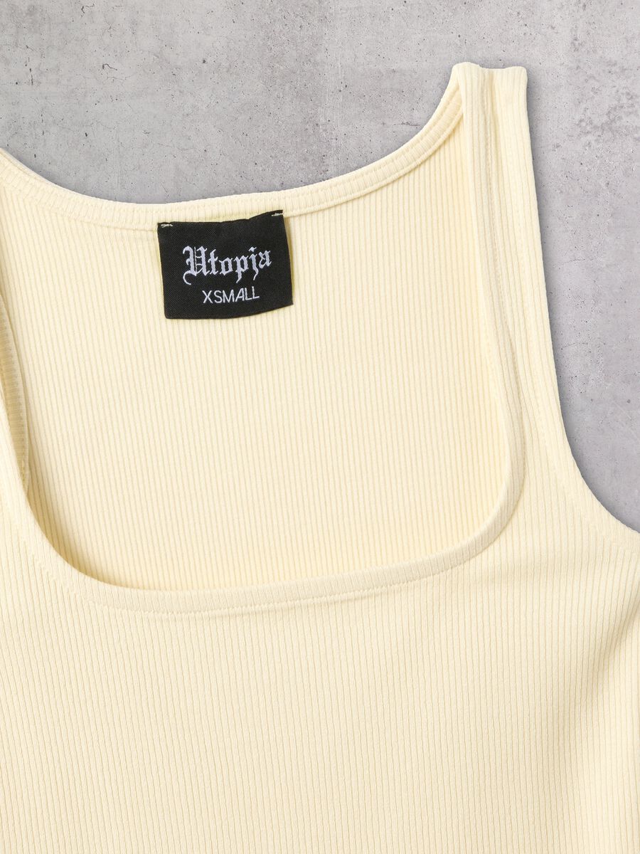 Tank Top Square Neck Pastel Yellow_8