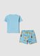 Light blue pure cotton baby pyjamas, regular fit, with animal print_1