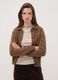 Brown wool-blend cardigan with polo collar_2