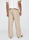 Beige wide leg trousers in linen and cotton_2