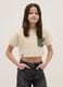 Pure cotton beige boxy fit girl's t-shirt with camouflage pocket_0