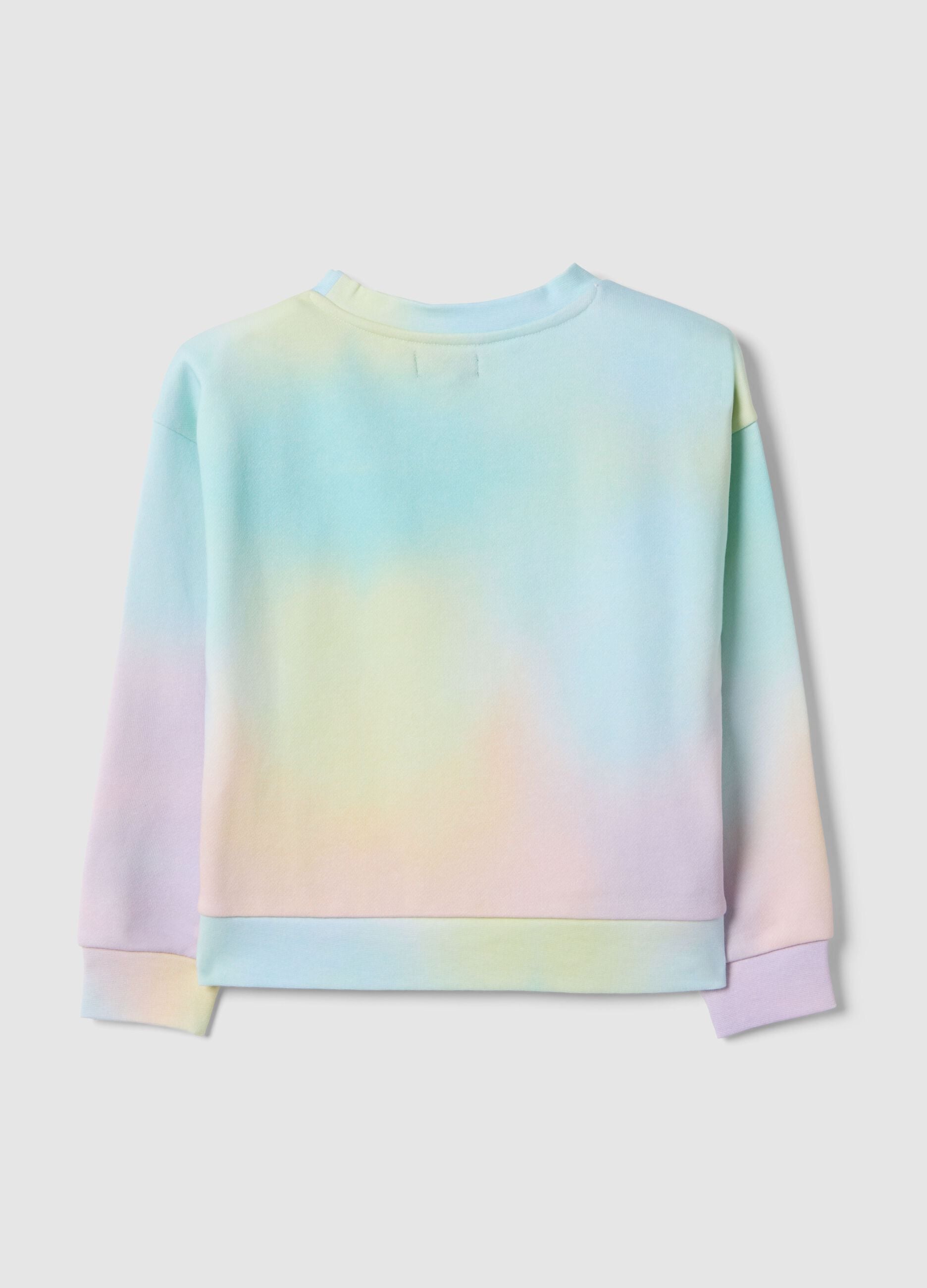 Regular fit multicolour cotton blend sweatshirt for girls with slogan