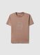 Pure cotton brown t-shirt regular fit with glittery teddy bear_4
