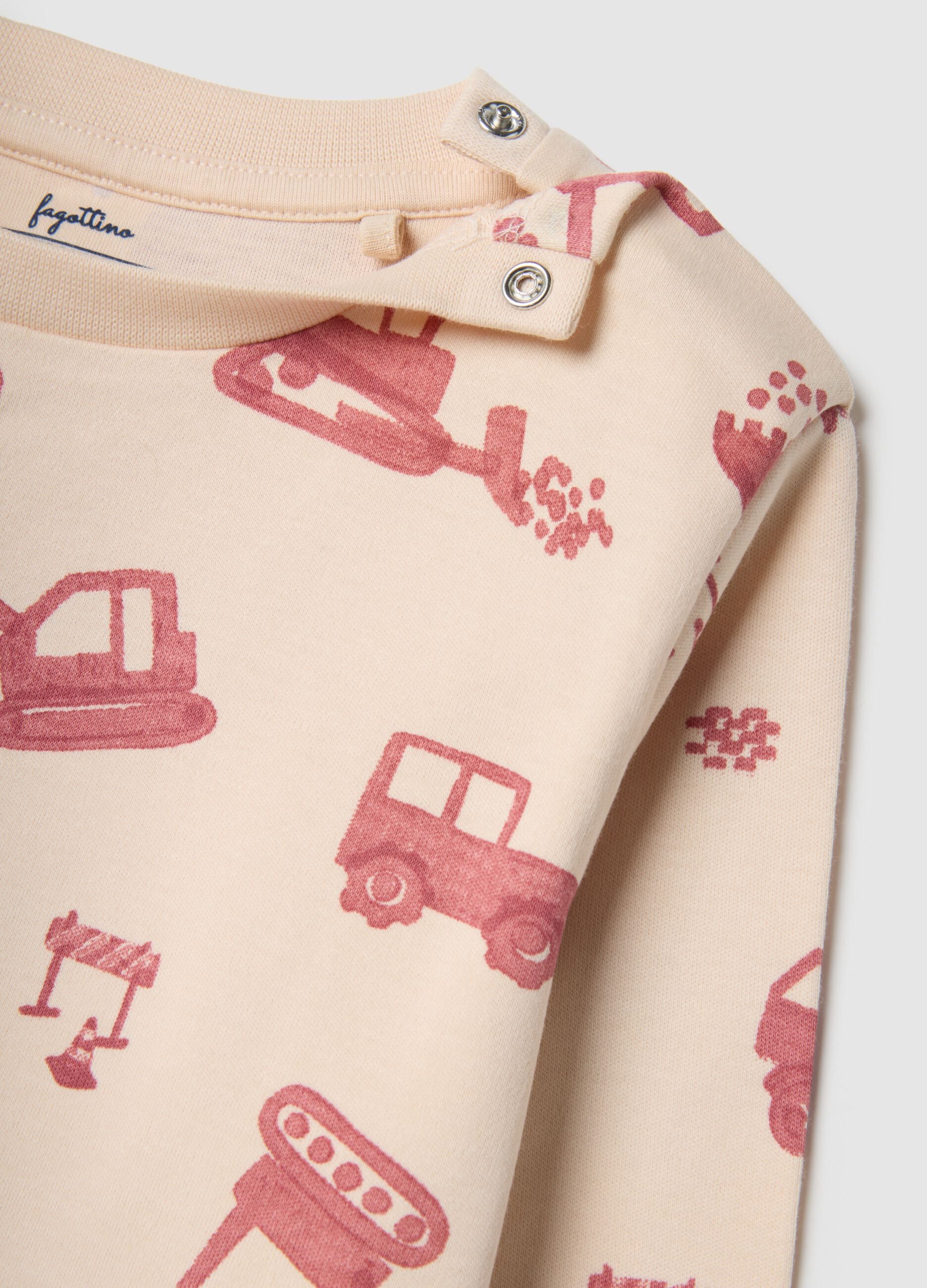 Newborn multicolour pure cotton pyjamas regular fit with diggers