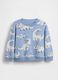 Cotton-blend sweatshirt with dinosaur print_0
