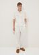 White linen-cotton blend trousers with elasticated waistband_0