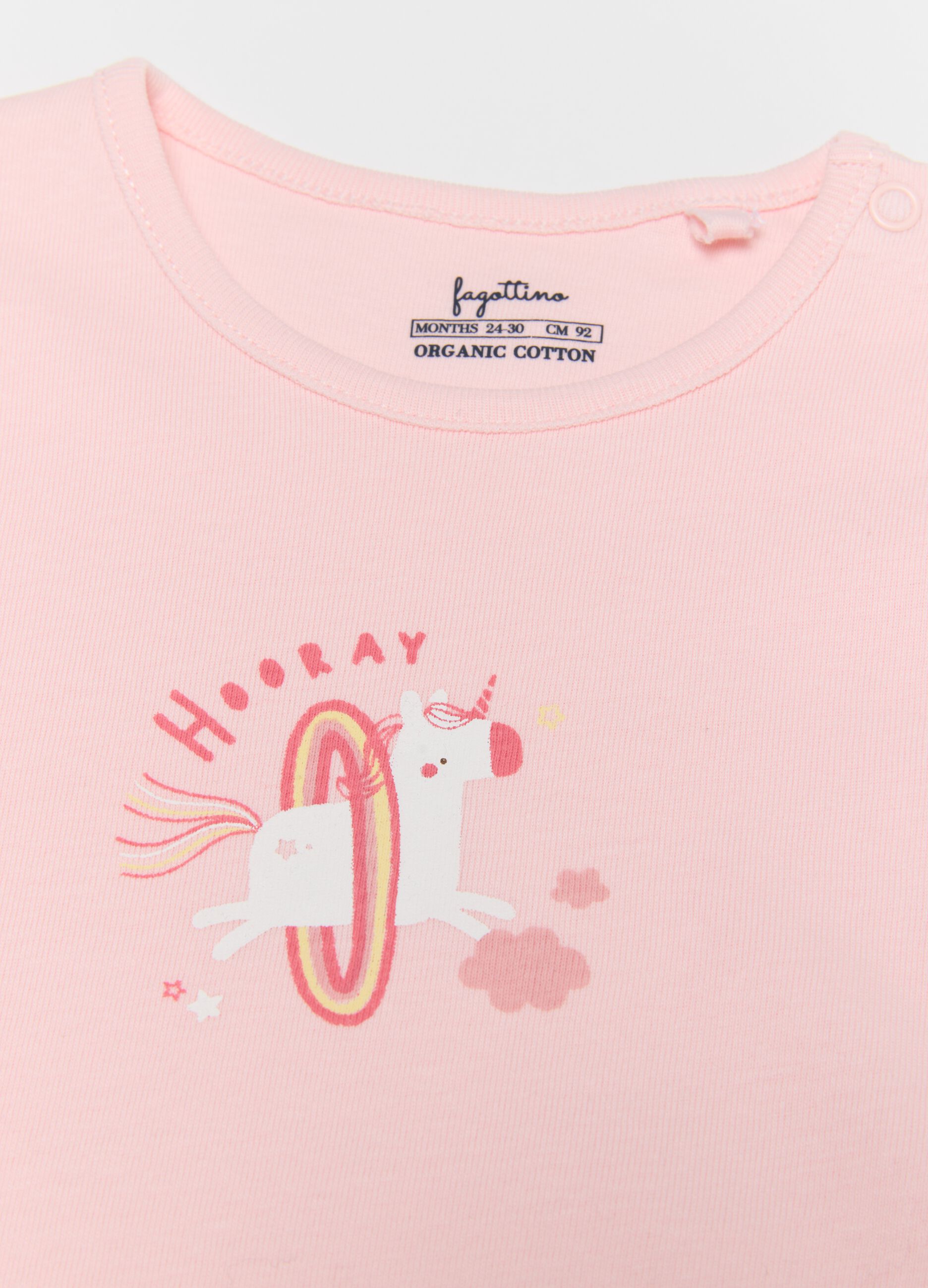 Baby Girl's Multicolour T-shirt Twin Pack in Pure Cotton, Regular Fit