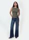 Blue bootcut denim jeans in stretch cotton_0