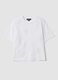 White pure cotton T-shirt with broderie anglaise embroidery, regular fit_4