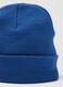 Blue jersey knit beanie with turn-up_2