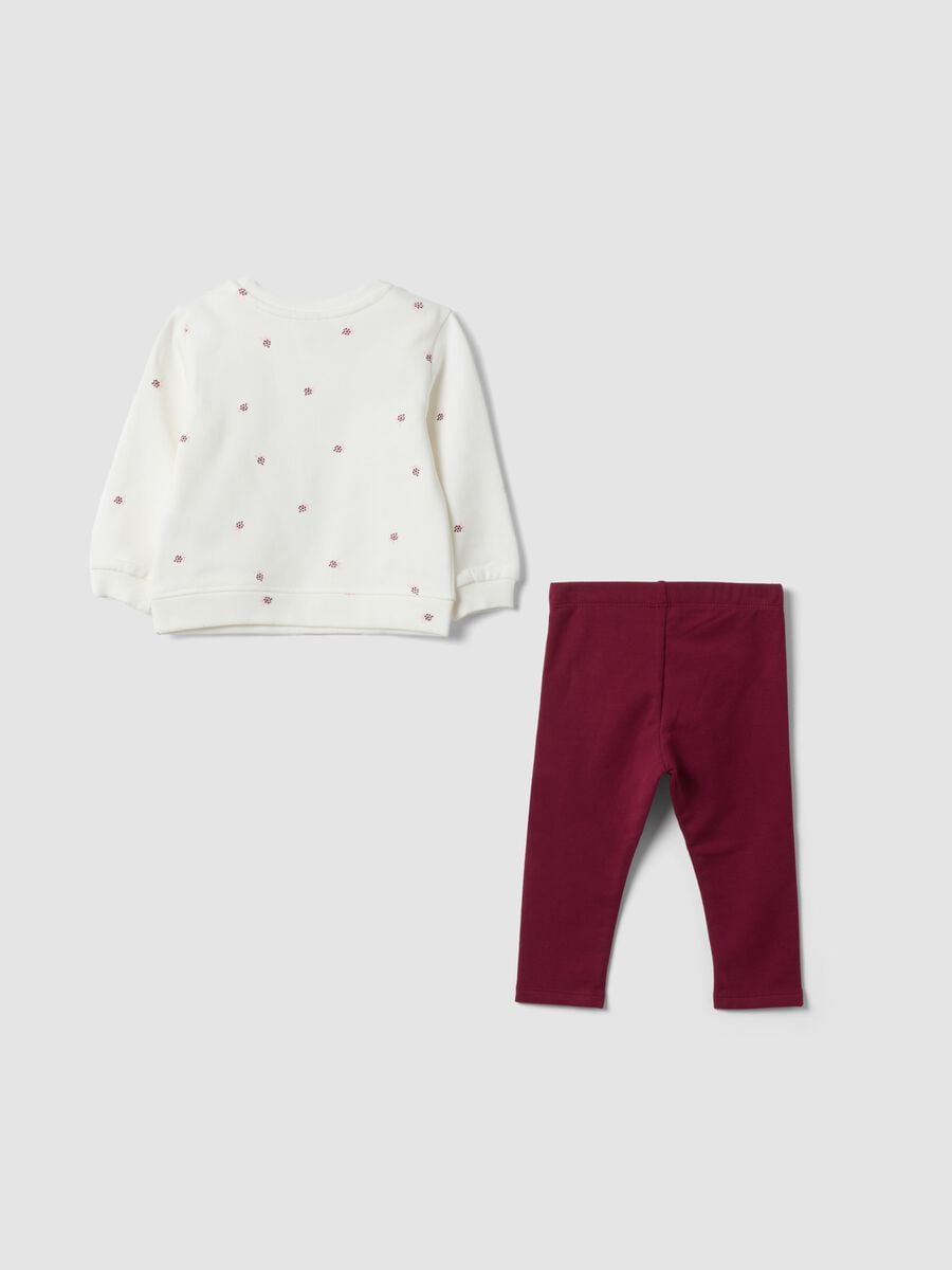 White pure cotton crew-neck set_1