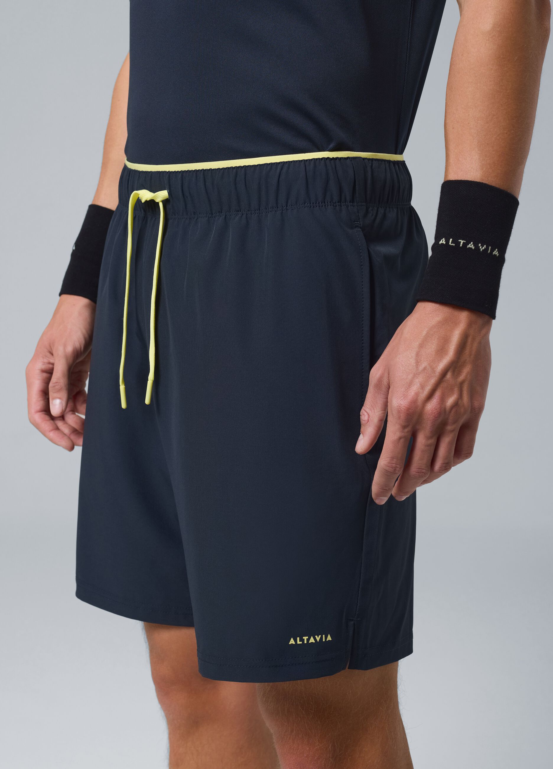Black ALTAVIA COURT stretch-fabric sports shorts