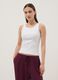 White stretch-cotton tank top_2