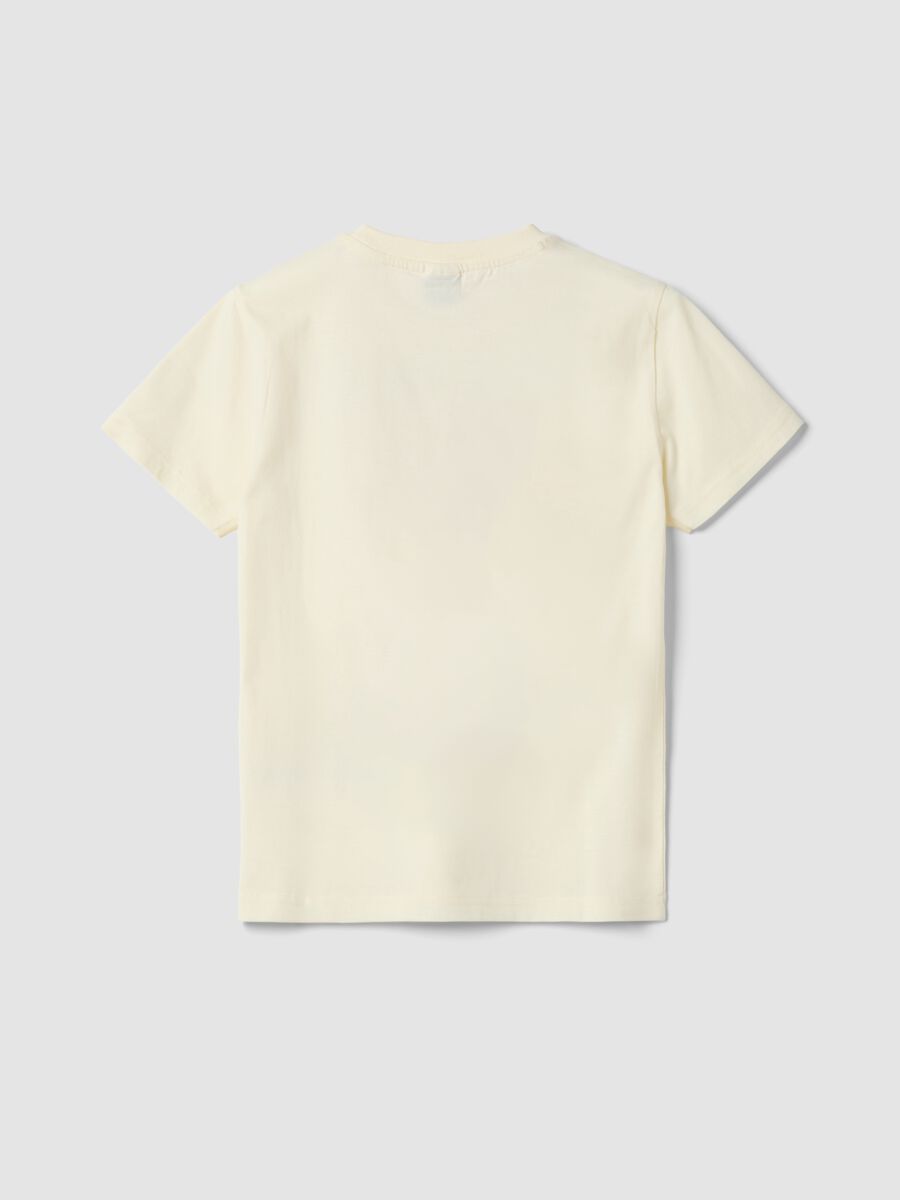 T-shirt in puro cotone beige da bambino regular fit con stampe_4
