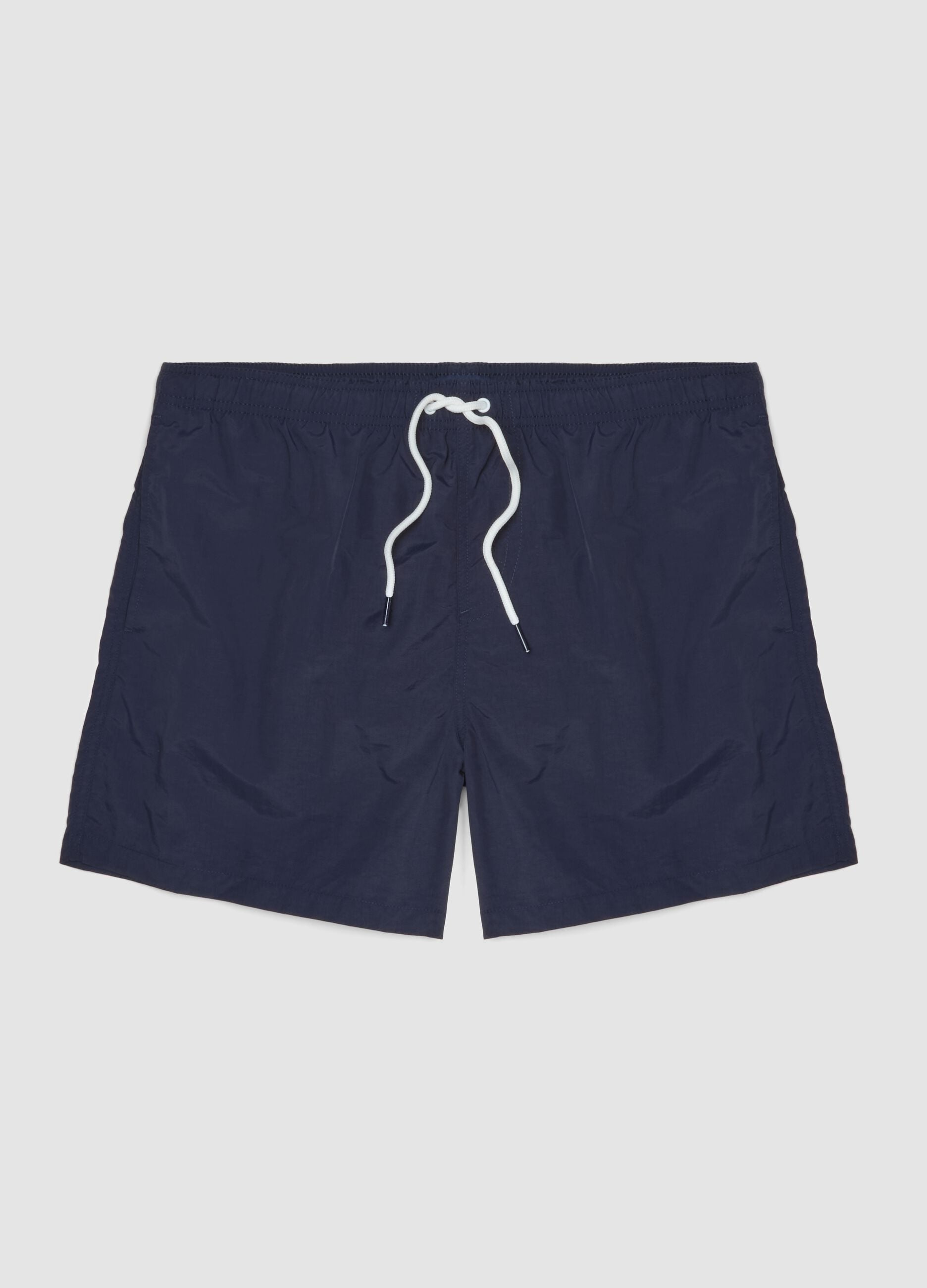 Blue regular-fit swim shorts with drawstring