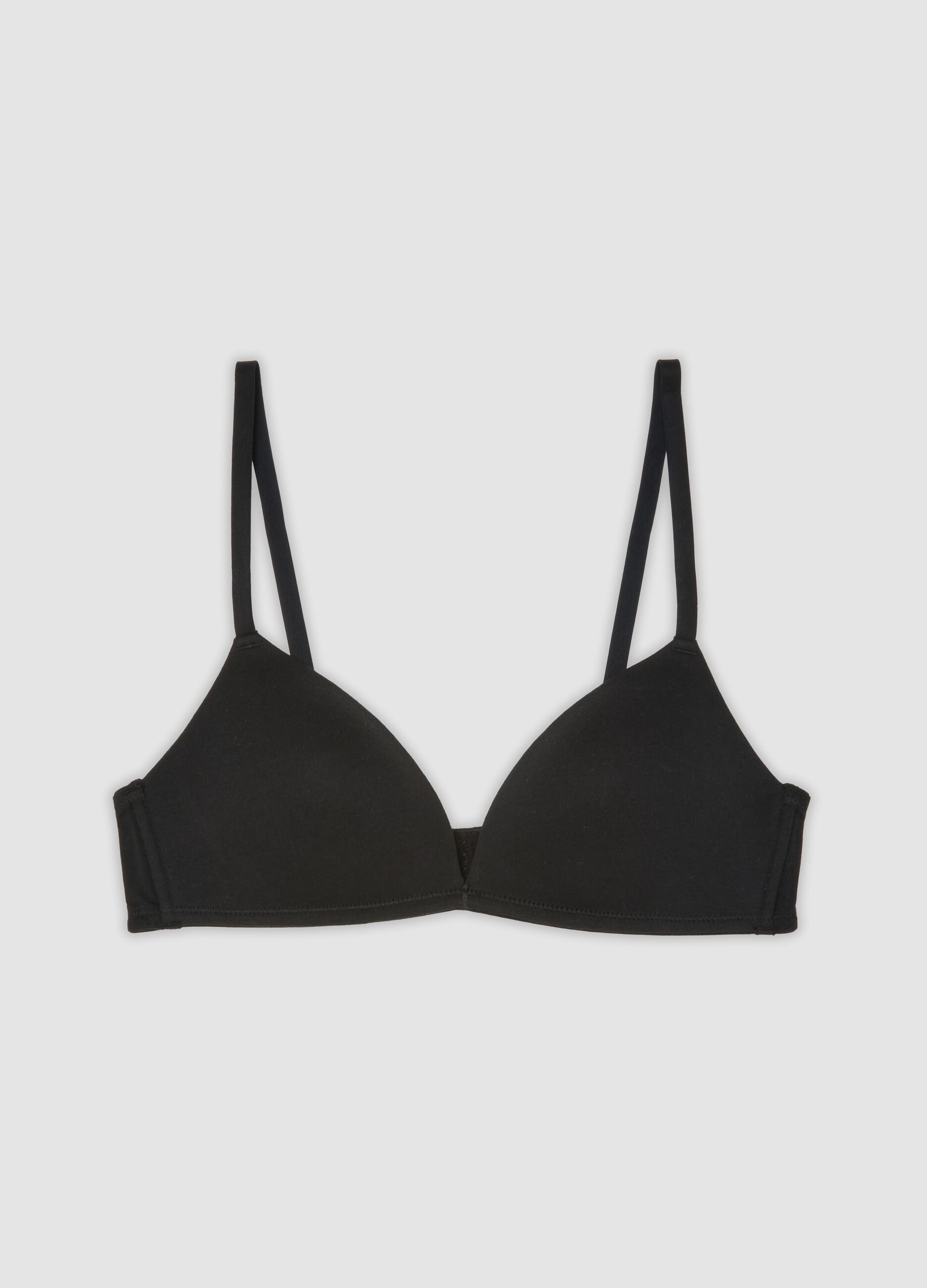 Black padded organic cotton bra