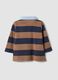 Brown polo shirt with blue stripes in organic cotton for baby, regular fit_1