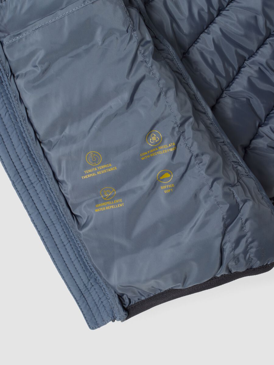 Giubbotto Ultralight grigio imbottito con cappuccio e zip per ragazzo_7