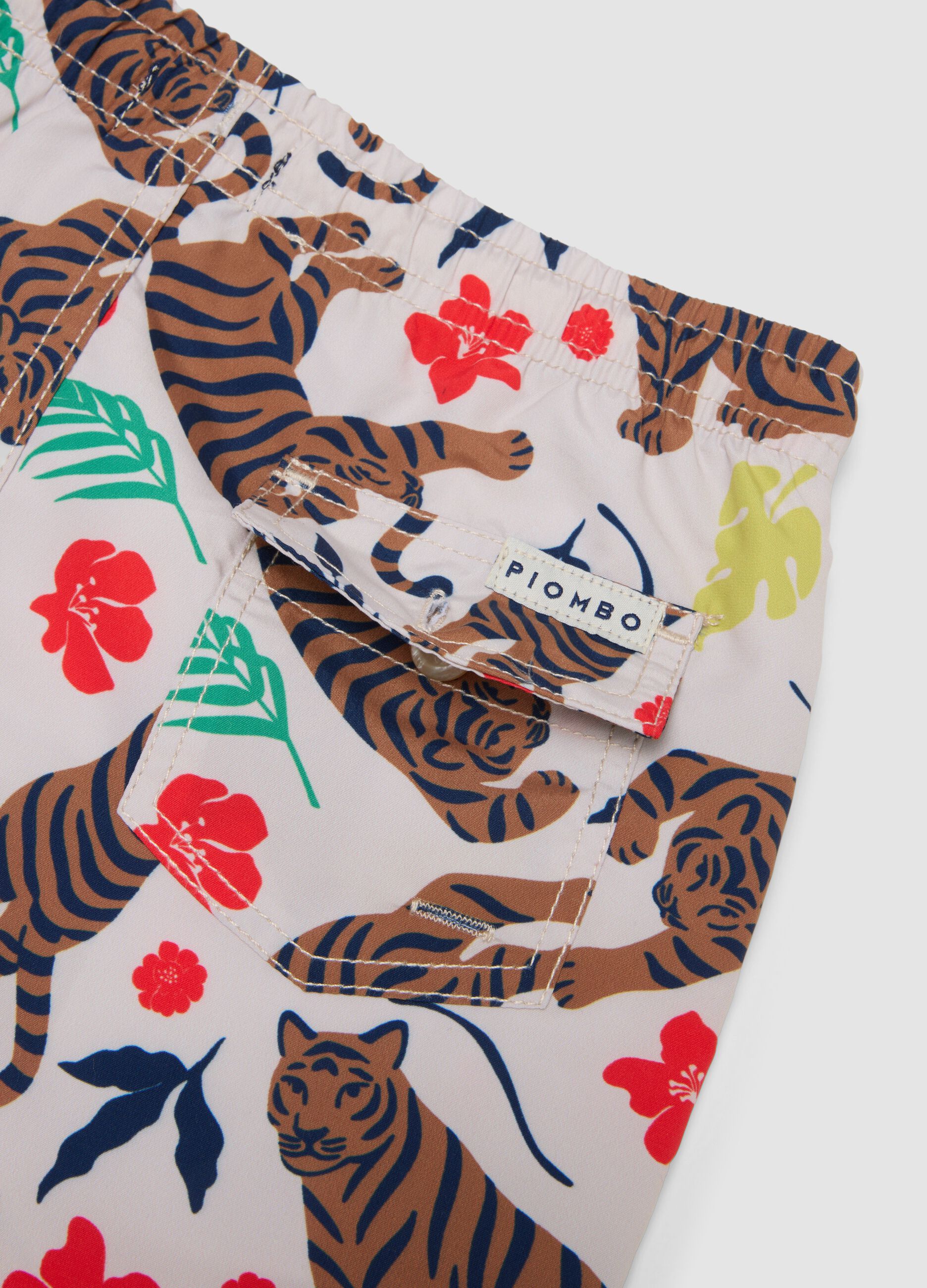 Multicolour boys&rsquo; swim shorts with tiger print