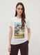 White pure cotton T-shirt with front print, regular fit_2