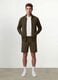 Green cotton-blend shorts with elasticated waistband, regular fit_0