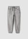 Grey jog denim in a cotton and viscose blend, relaxed fit for boys_0