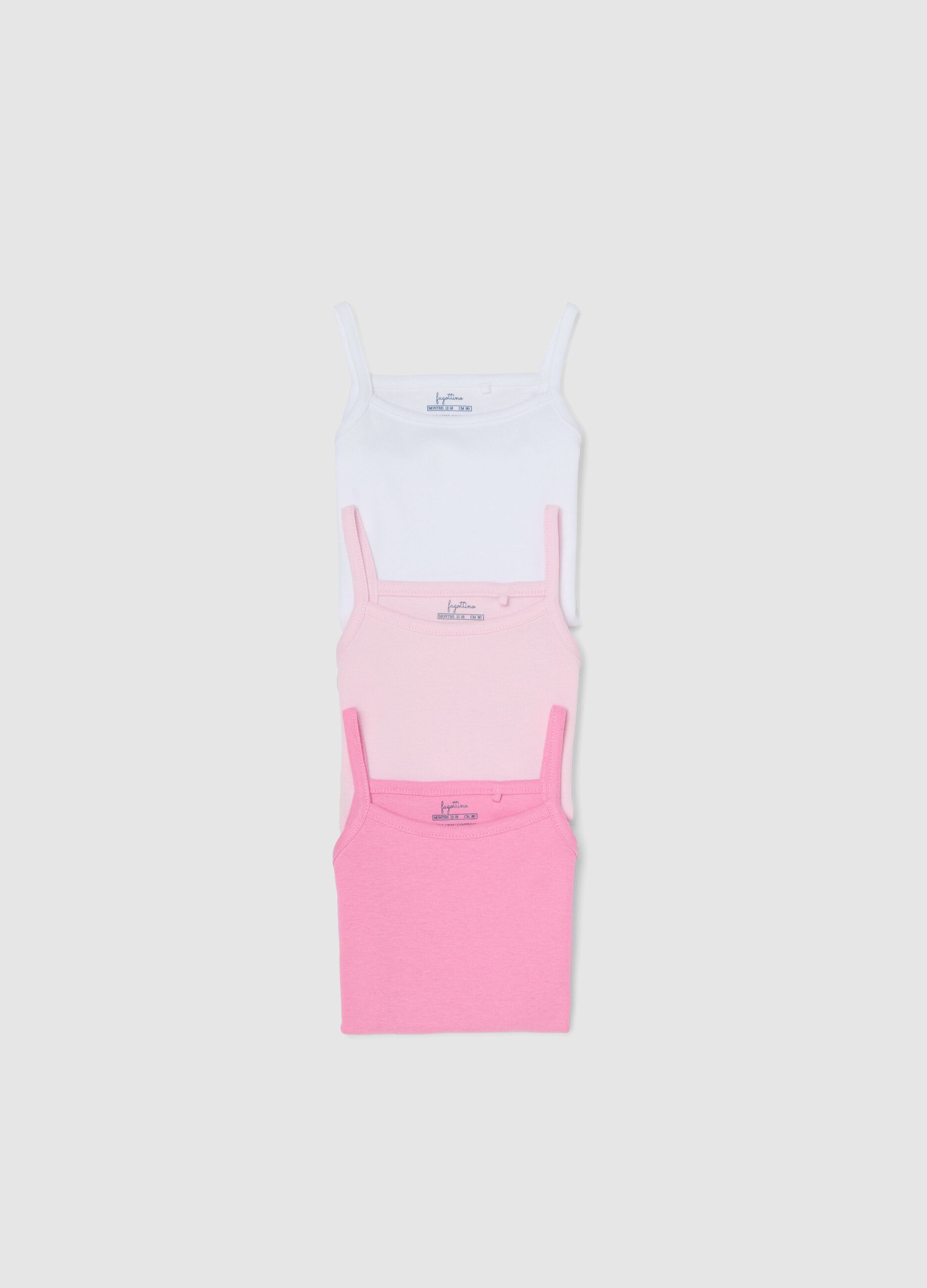 Newborn Girl's Multicolour Pure Cotton Bodysuit Trio with Thin Straps