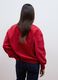 Red cotton-blend V-neck sweatshirt with oversized fit_3