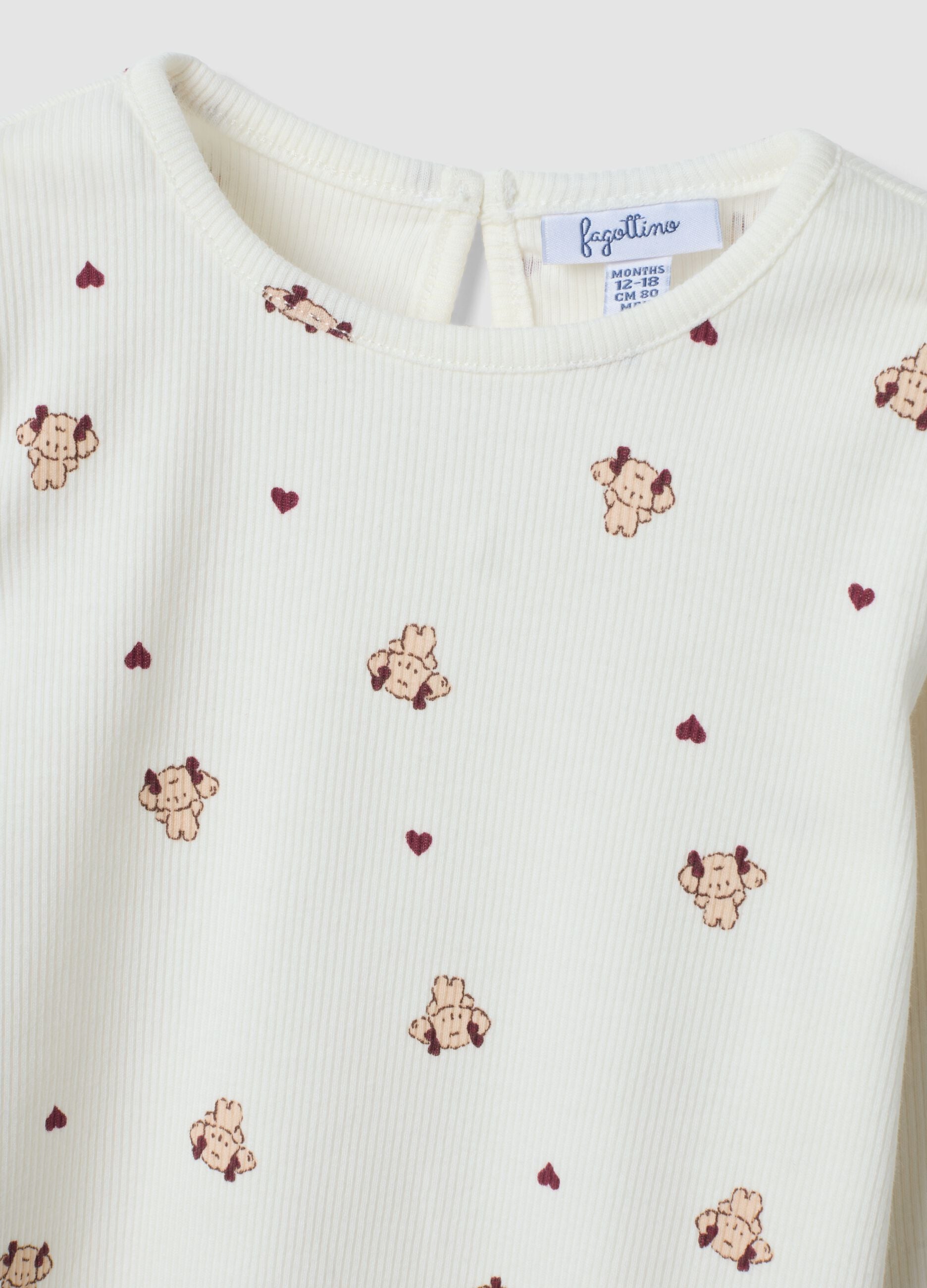 White organic stretch cotton crew-neck T-shirt