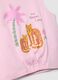 Pink and green pure cotton top and shorts set for baby girl_2