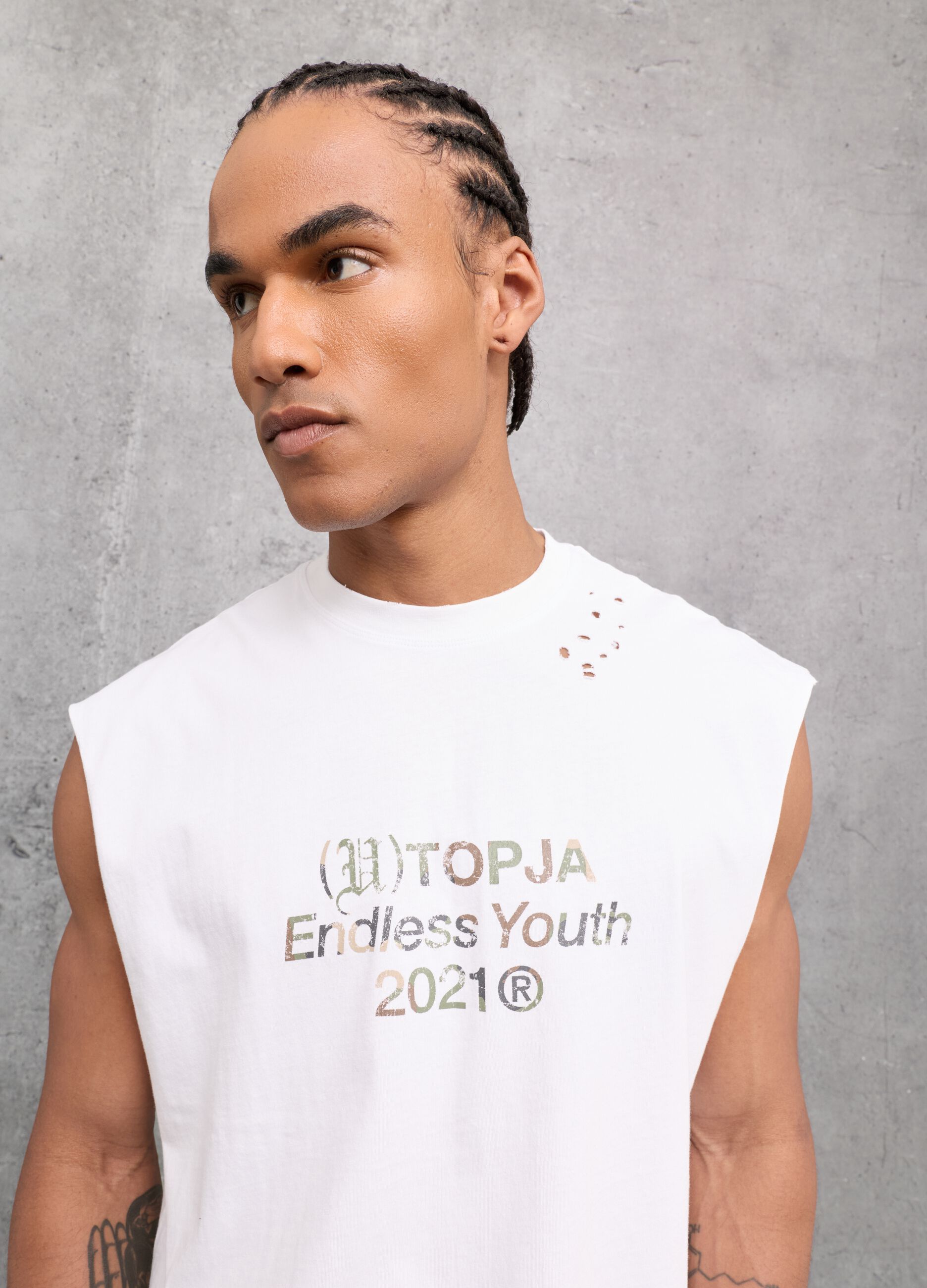 Sunfaded White Tank Top