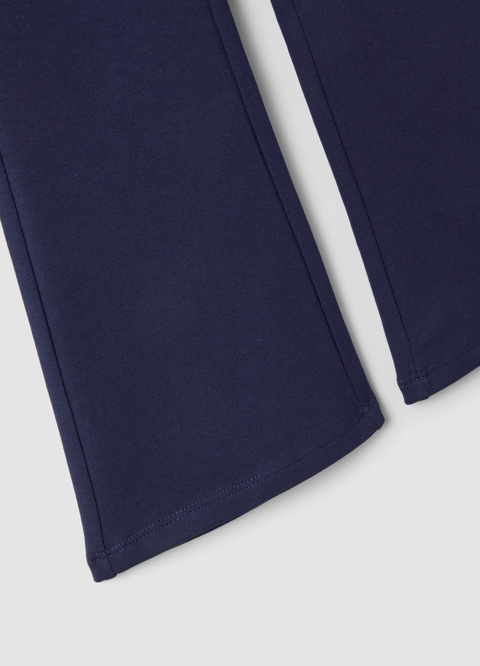 Blue organic cotton flare trousers