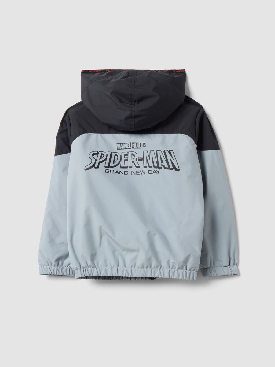 Grey hooded jacket with MARVEL Spider-Man prints for boys_1