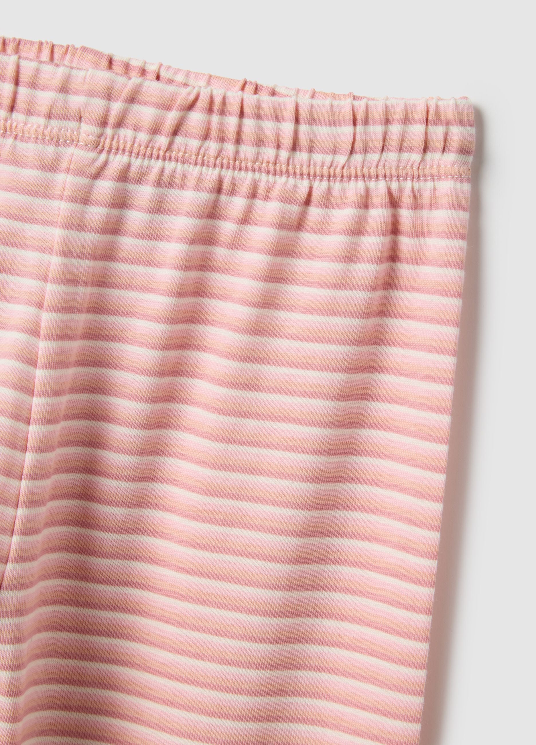 Multicoloured striped pyjamas for baby girls in pure cotton, regular fit
