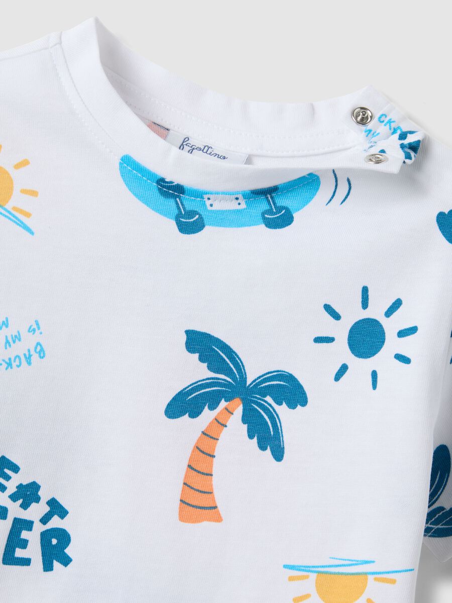 Multicolor pure cotton children's regular fit t-shirt with prints_3